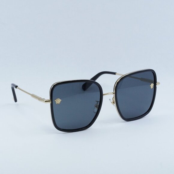 🕶️ New Versace VE2247D 143887 Sunglasses - Black/Gold Frame, Dark Grey Lenses - Picture 7 of 11